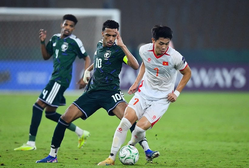 Le Vietnamien Dinh Bac (n°7) auteur du but de la victoire lors du match opposant le Vietnam à l’Arabie saoudite en Coupe d’Asie AFC U23 2026. Photo : AFC