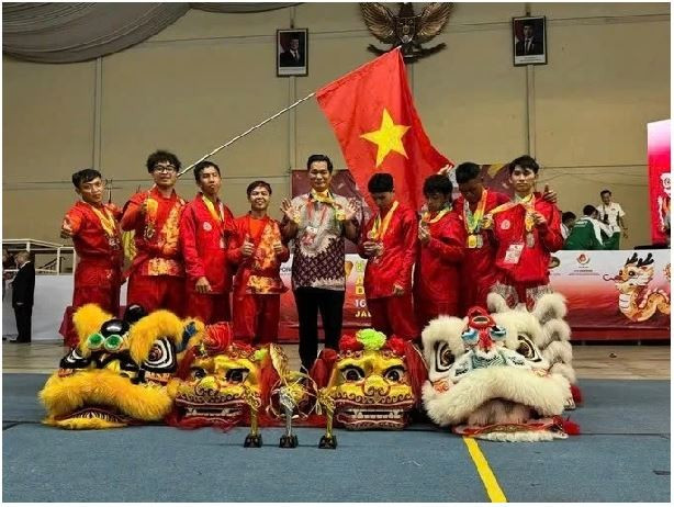 Le Vietnam remporte deux médailles d’or au Championnat d’Asie de danse du lion et du dragon 2025. Photo : gracieuseté des organisateurs
