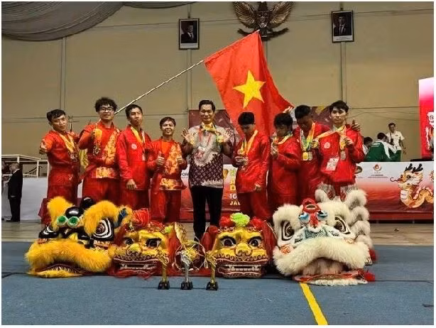 Le Vietnam remporte deux médailles d’or au Championnat d’Asie de danse du lion et du dragon 2025. Photo : gracieuseté des organisateurs