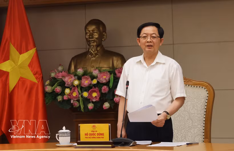 Le vice-Premier ministre Hô Quôc Dung s’exprime lors de la première réunion du groupe de travail gouvernemental sur le développement des technologies stratégiques, à Hanoi, le 4 juin. Photo : VNA