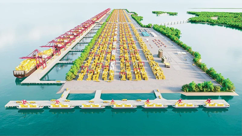 L'orientation de planification du projet de port de transbordement international de Cân Gio jusqu’en 2030 comprend 2 à 4 quais et peut répondre à la demande de manutention de 28,8 à 57,6 millions de tonnes de frêt. Photo: VNA