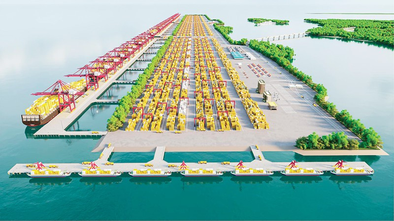 L'orientation de planification du projet de port de transbordement international de Cân Gio jusqu’en 2030 comprend 2 à 4 quais et peut répondre à la demande de manutention de 28,8 à 57,6 millions de tonnes de frêt. Photo: VNA