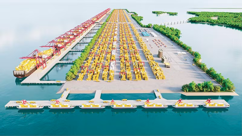L'orientation de planification du projet de port de transbordement international de Cân Gio jusqu’en 2030 comprend 2 à 4 quais et peut répondre à la demande de manutention de 28,8 à 57,6 millions de tonnes de frêt. Photo: VNA