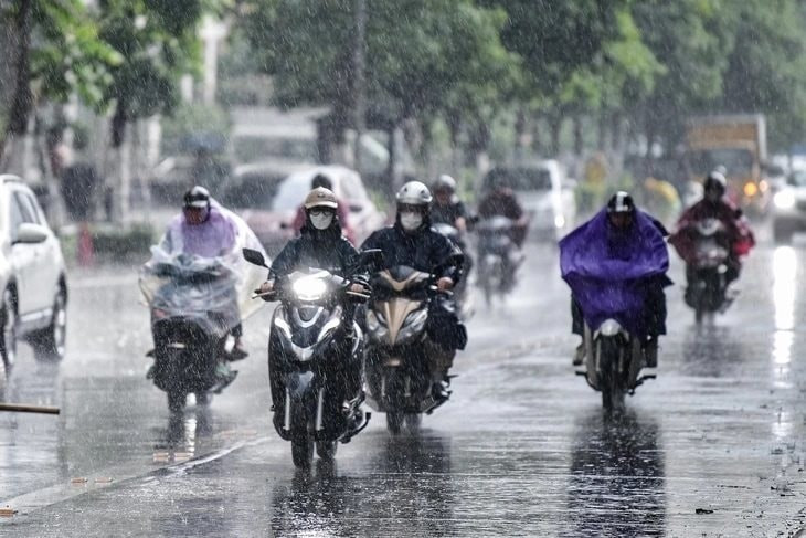 De fortes pluies apportent un soulagement au Nord après des journées caniculaires dues au système de basse pression occidental. Photo : baohaiphong.vn