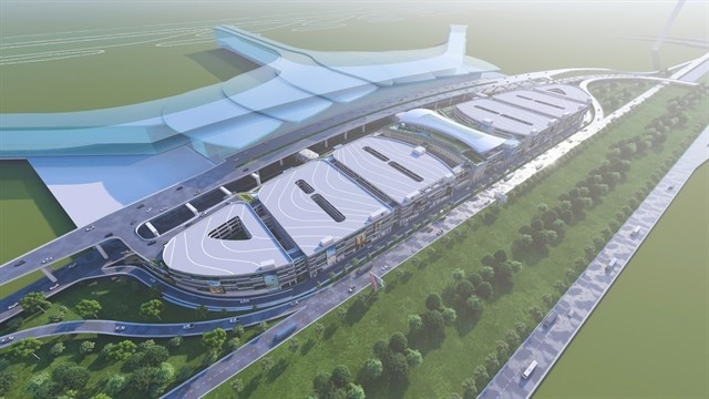 Vue en perspective du projet de parking de l’aéroport de Long Thành, dans la province de Dông Nai (Sud). Photo : Coteccons