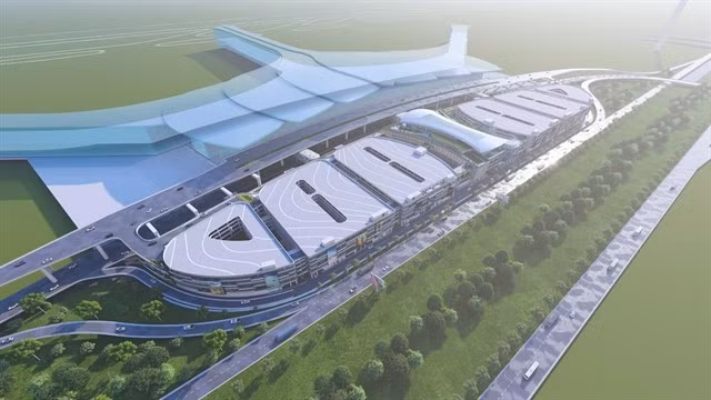 Vue en perspective du projet de parking de l’aéroport de Long Thành, dans la province de Dông Nai (Sud). Photo : Coteccons