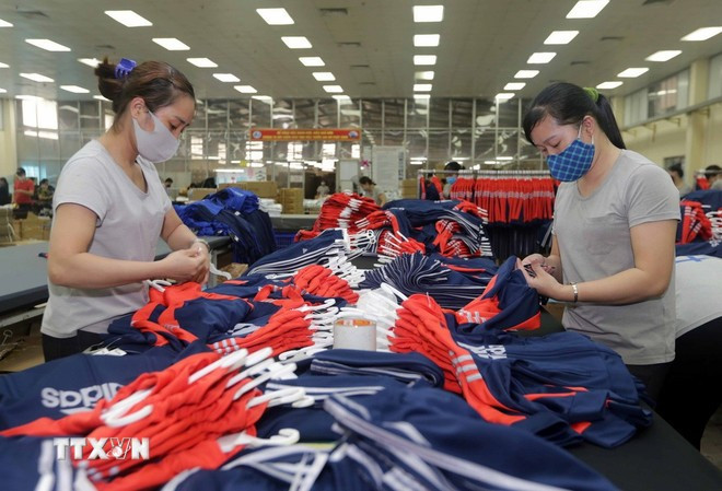 production de vêtements pour l'exportation vers l'UE chez la Compagnie de confection de Thai Nguyên. Photo: VNA