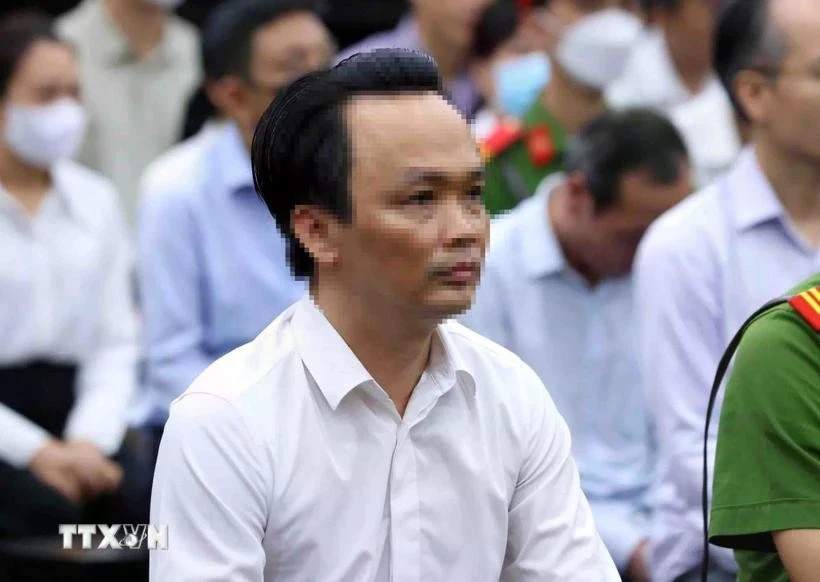 L’ancien président de FLC, Trinh Van Quyêt, lors de son procès de première instance. Photo : VNA