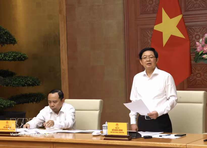 Le vice-Premier ministre Hô Quôc Dung s’exprime lors de la conférence, à Hanoi, le 19 mai. Photo : VNA