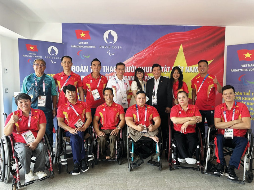 La délégation vietnamienne participant aux Jeux paralympiques de Paris 2024. Photo: VNA