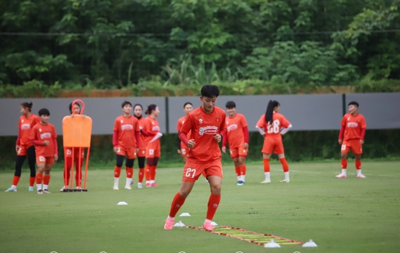 Une séance d'entraînement de l’équipe nationale féminine de football. Photo: VFF