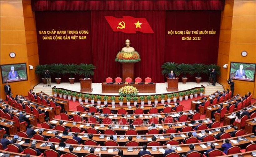 Vue du 14e plénum du 13e Comité central du Parti communiste du Vietnam (PCV). Photo : VNA