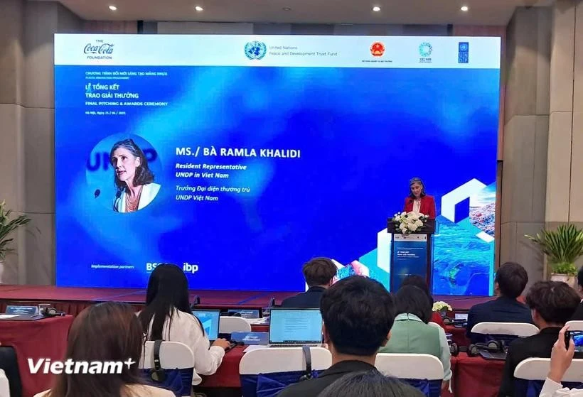 La représentante résidente du PNUD au Vietnam, Ramla Khalidi, lors de l’événement, à Hanoi, le 25 juin. Photo : VNA