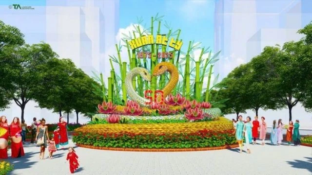 Une vue d'artiste de la rue des fleurs Nguyên Huê 2025. Photo : Saigontourist 