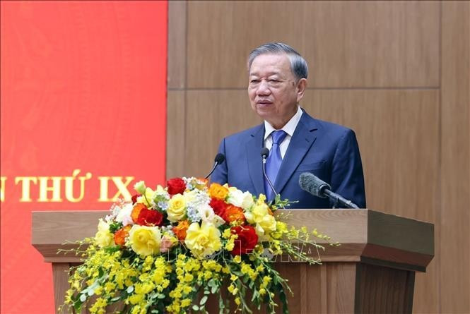 Le secrétaire général du Parti, Tô Lâm, s'exprime lors de l'événement, à Hanoi, le 4 août. Photo: VNA