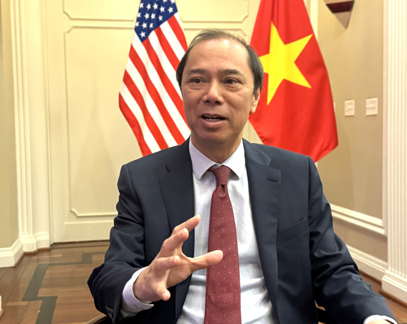 L’ambassadeur du Vietnam aux États-Unis, Nguyên Quôc Dung, lors de son entretien avec la VNA à Washington. Photo : VNA