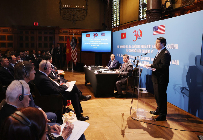 Le président vietnamien Luong Cuong lors de l’événement, à New York. Photo : VNA