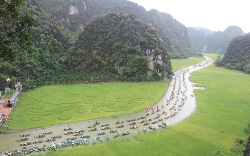 Vue aérienne de la rivière Ngô Dông, province de Ninh Binh (Nord). Photo: VNA