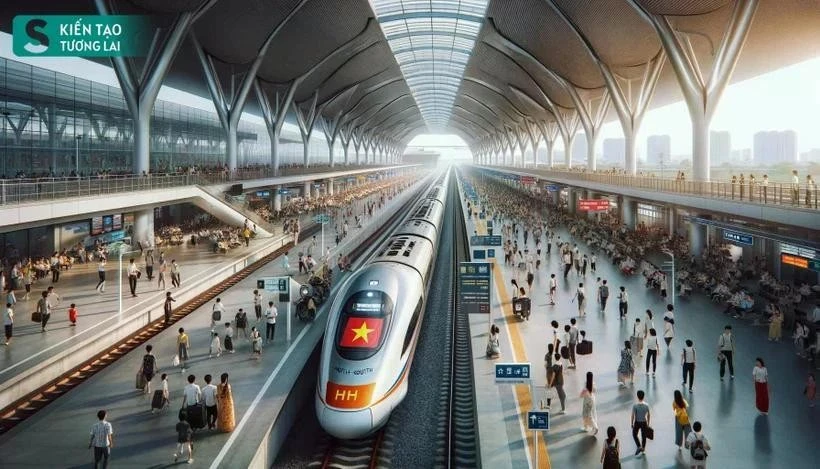 Image illustrative de la future ligne ferroviaire à grande vitesse Nord-Sud utilisant l'application Chat GPT. Photo: VNA