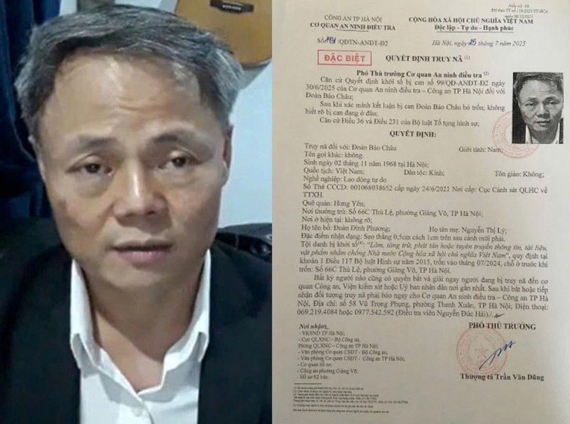 Doàn Bao Châu est inculpé de production, détention, diffusion ou propagation d’informations, de documents et de matériels visant à s’opposer à l’État de la République socialiste du Vietnam. Photo : cand.com.vn