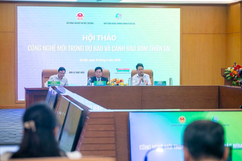 Colloque sur les nouvelles technologies de surveillance et d’alerte précoce des catastrophes organisé le 18 mars par le ministère de l’Agriculture et de l’Environnement. Photo : TT/CVN
