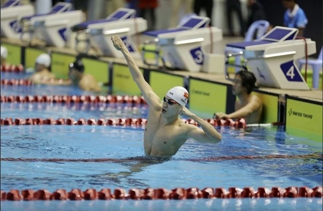 Le nageur Phạm Thanh Bảo vise les meilleurs résultats possibles aux 33es Jeux d'Asie du Sud-Est. — Photo hanoimoi.vn