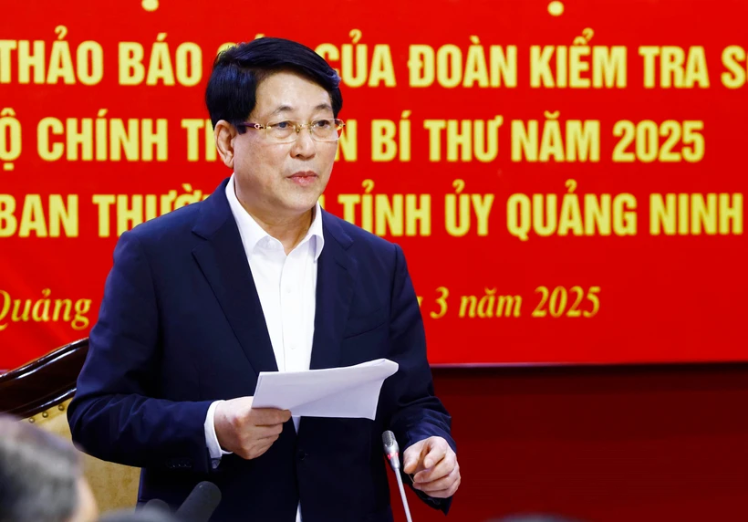 Le président Luong Cuong s’exprime lors de la conférence, à Quang Ninh, le 19 mars. Photo: VNA