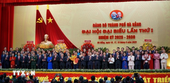 Vue du premier Congrès de l’organisation du Parti de Dà Nang pour le mandat 2025-2030. Photo : VNA