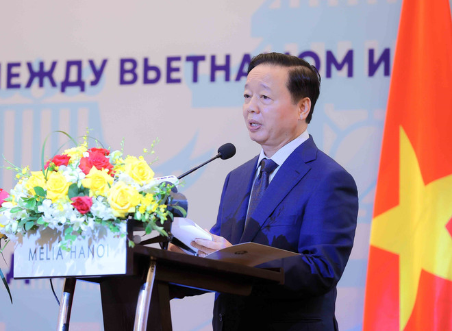 Le vice-Premier ministre Trân Hông Hà s'exprime au forum. Photo: VNA vna-potal-ky-niem-75-nam-thiet-lap-quan-he-ngoai-giao-viet-nam-lien-bang-nga-8306485.jpg
