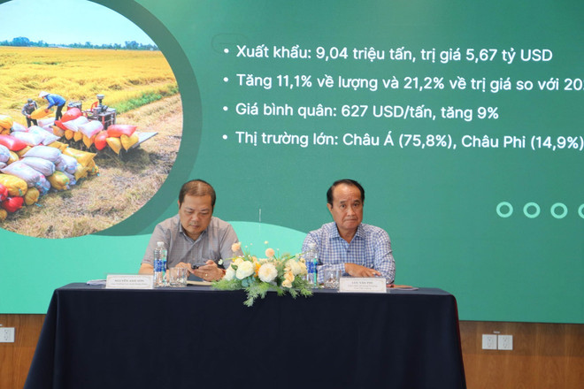 Conférence sur l'exportation de riz, tenue le 20 mai à My Tho, dans la province de Tiên Giang. Photo: VNA vna-potal-hoi-nghi-ve-dieu-hanh-xuat-khau-gao-nam-2025-8043703.jpg