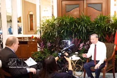 Le secrétaire général du Parti communiste du Vietnam et président de la République, Tô Lâm, a accordé une interview à l’agence Reuters. Photo : VNA