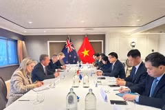 Lors de l'entretien entre e ministre vietnamien de l’Industrie et du Commerce, Lê Manh Hung et le ministre néo-zélandais du Commerce et de l’Investissement, Todd McClay. Photo : VNA