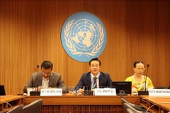 L'ambassadeur Mai Phan Dung, chef de la délégation vietnamienne à Genève (centre) à la réunion. Photo : VNA