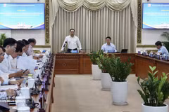 Conférence sur la mise en œuvre des tâches socio-économiques pour le mois d'août et les mesures clés pour le reste de l'année, tenue à Hô Chi Minh-Ville le 12 août 2026. Photo : VNA