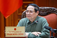 Le Premier ministre Pham Minh Chinh lors de la réunion. Photo : VNA