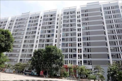 Ensemble de logements sociaux réalisé par la Société par actions d’investissement et de développement Lạc Hồng Phúc, situé dans le quartier de Mỹ Hào (province de Hưng Yên), déjà mis en service. Photo : VNA