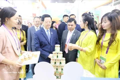 Le vice-Premier ministre Mai Van Chinh visite un stand vietnamien à la 22e CAEXPO. Photo: VNA