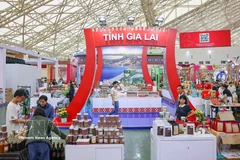 Les produits emblématiques des Hauts Plateaux du Centre (Tây Nguyên) sont présentés au public et aux visiteurs lors de la Foire. Photo : VNA
