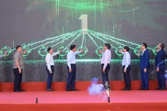 Lors de la cérémonie inaugurale de la chaîne de production de produits alimentaires en boîte carton stérilisée Tetra Recart® au Vietnam. Photo : VNA