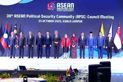 Les ministres des Affaires étrangères de l'ASEAN lors de la 30e réunion du Conseil de la Communauté politico-sécuritaire de l'ASEAN (APSC), organisée dans le cadre du 47e Sommet de l'ASEAN à Kuala Lumpur, en Malaisie, le 25 octobre 2025. (Photo : ANTARA)