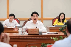 Le président de l'État et membre du Bureau politique, Luong Cuong ló de la réunion. Photo : VNA