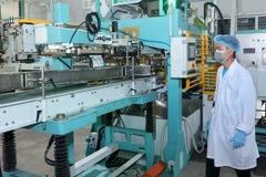 Vietnam Rice Company Limited (province de Dong Thap) investit dans une ligne moderne de conditionnement de riz pour l'exportation. Photo : VNA