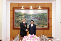 Tran Cam Tu, membre du Bureau politique et membre permanent du Secrétariat du Comité central du Parti communiste du Vietnam (droite) et Tanaka Yu, vice-président du Présidium et chef par intérim du Secrétariat du Parti communiste japonais. Photo : VNA