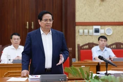 Le Premier ministre Pham Minh Chinh ló de la réunion. Photo : VNA