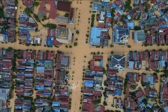 Inondations à Thai Nguyen. Photo : VNA