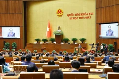 Le président de l'Assemblée nationale, Tran Thanh Man, prononce son discours d'investiture (Photo : VNA)