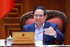 Le Premier ministre Pham Minh Chinh lors de la réunion. Photo ; VNA