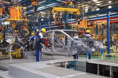 La chaîne de production automobile de Hyundai Thanh Cong. Photo : VNA