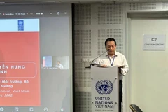Nguyen Hung Thinh, directeur adjoint du Département de l'environnement du ministère de l'Agriculture et de l'Environnement, prononce un discours lors de l'événement du 16 juin à Hanoï. (Photo : ambassade de Norvège à Hanoï)