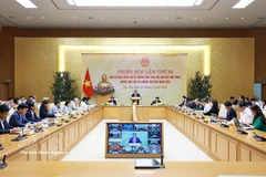 Le Premier ministre Pham Minh Chinh prend la parole lors de la 32e réunion du comité national de pilotage pour la lutte contre la pêche INN, le 3 mars. (Photo : VNA)